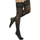 Sexy Lace Stockings With Silicone Straps - Anti-Skid Stockings - Black