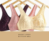 Front Open Button Wide Strap Bra